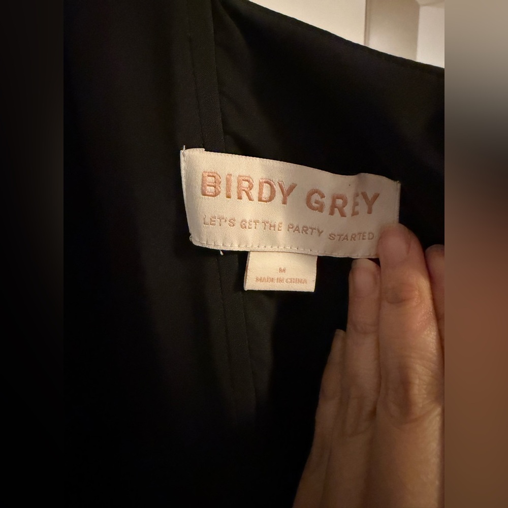 Birdy Grey Alex Dress Matte Satin Black Maxi Medium NWT - Picture 4 of 7